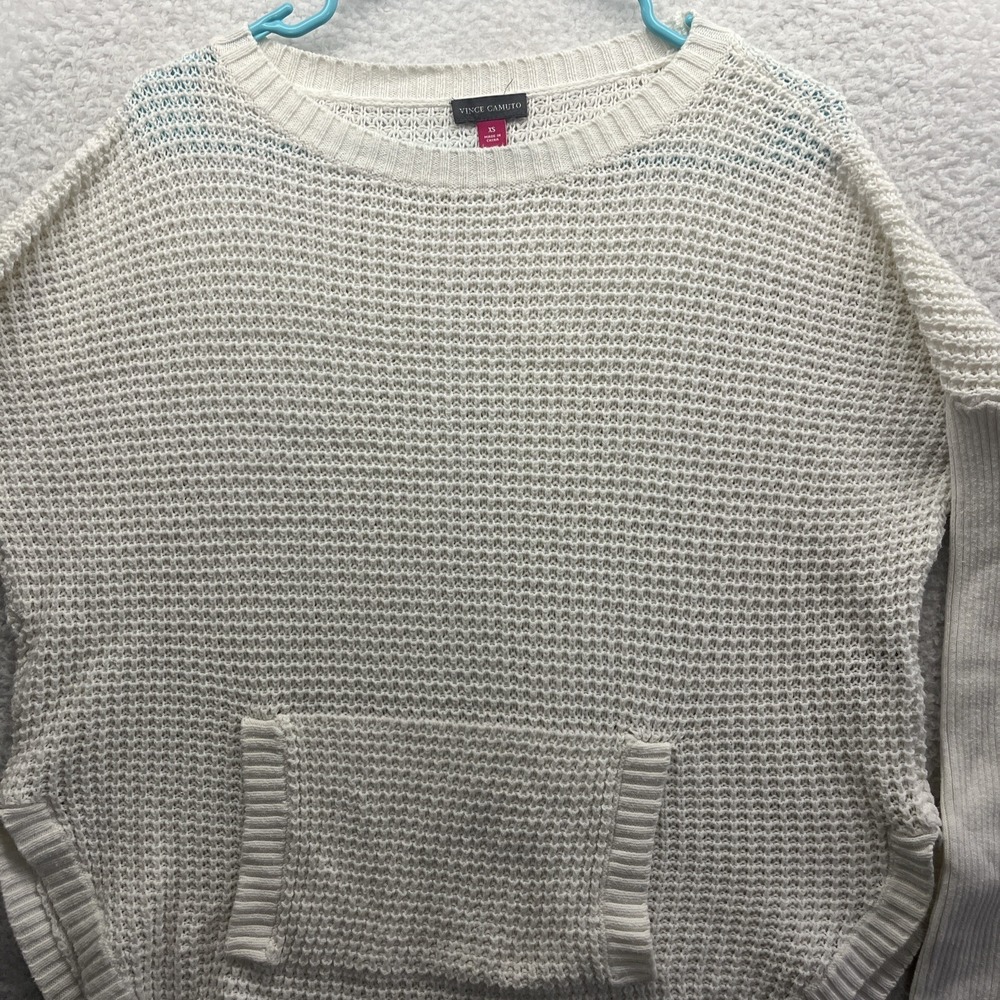 Vince Camuto Sweater Womens XS White Soft Knit Pullover Long Sleeve Active Chore - Picture 5 of 15